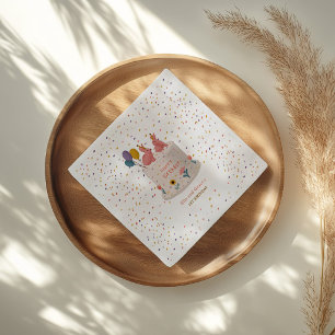 Serviette En Papier Fête d'anniversaire de 1 an pour jumelles Pastel B