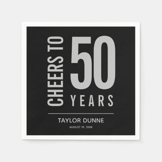 Serviette En Papier Fête d'anniversaire de 50 ans (Devant)