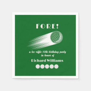Serviette En Papier Fête d'anniversaire de 50 ans Golf Fore Tee-Riffic