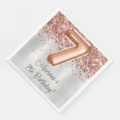 Serviette En Papier Fête d'anniversaire de 7 ans Rose Gold Argent (Coin)