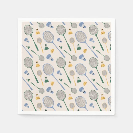 Serviette En Papier Fête d'anniversaire de Badminton (Devant)