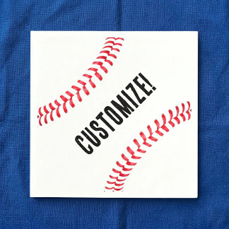 Serviette En Papier Fête d'anniversaire de baseball Nom ou texte perso