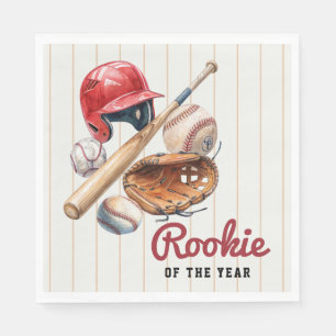Serviette En Papier Fête d'anniversaire de baseball pour débutant