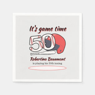 Serviette En Papier Fête d'anniversaire de baseball pour son 50e match