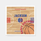 Serviette En Papier Fête d'anniversaire de basket-ball (Devant)