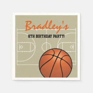 Serviette En Papier Fête d'anniversaire de basketball pour enfants