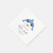 Serviette En Papier Fête d'anniversaire de bébé requin mignon (Coin)