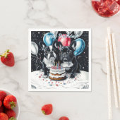 Serviette En Papier Fête d'anniversaire de Bulldog (En situation)