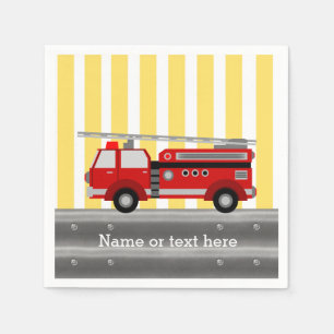 Serviette En Papier Fête d'anniversaire de camion d'incendie