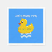 Serviette En Papier fête d'anniversaire de canard en caoutchouc jaune (Devant)