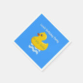 Serviette En Papier fête d'anniversaire de canard en caoutchouc jaune (Coin)