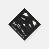Serviette En Papier Fête d'anniversaire de Chat noir et blanc (Coin)