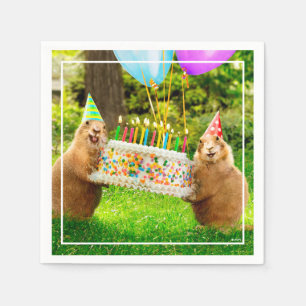 Serviette En Papier Fête d'anniversaire de chien de prairie
