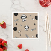 Serviette En Papier Fête d'anniversaire de chiot Os de poisson marron  (En situation)