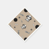 Serviette En Papier Fête d'anniversaire de chiot Os de poisson marron  (Coin)