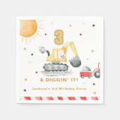 Serviette En Papier Fête d'anniversaire de construction jaune fou (Devant)