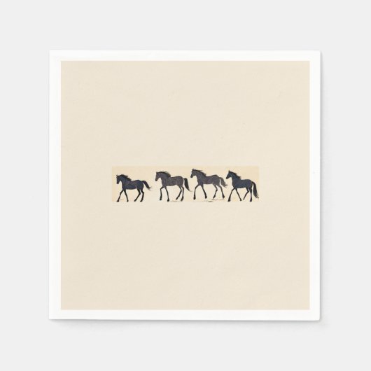 Serviette En Papier Fête d'anniversaire de Cowboy - Cheval (Devant)
