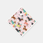 Serviette En Papier Fête d'anniversaire de Dachshund (Coin)