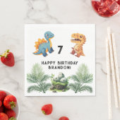 Serviette En Papier Fête d'anniversaire de Dinasaur Kid (En situation)