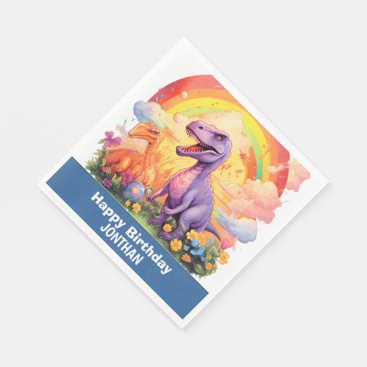 Serviette En Papier Fête d'anniversaire de Dino-Mite (Coin)