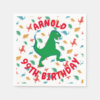 Serviette En Papier Fête d'anniversaire de Dinosaur