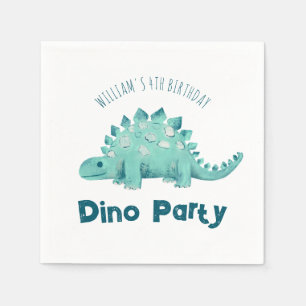 Serviette En Papier Fête d'anniversaire de dinosaure Stégosaure Enfant
