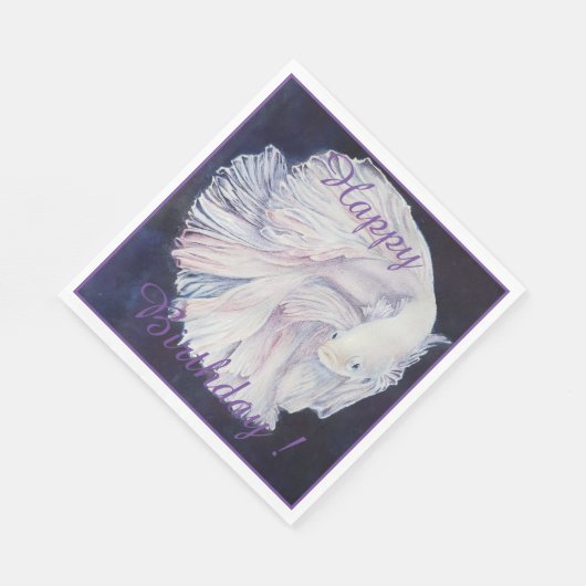 Serviette En Papier Fête d'anniversaire de Fighter Fish (Coin)