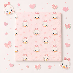 Serviette En Papier Fête d'anniversaire de fille avec un canard mignon