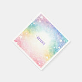 Serviette En Papier Fête d'anniversaire de fille colorée personnalisée (Coin)