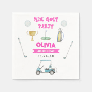 Serviette En Papier Fête d'anniversaire de fille de golf