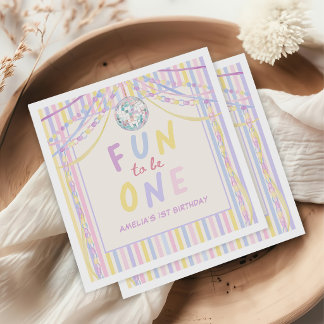 Serviette En Papier Fête d'anniversaire de fille en couleurs pastel