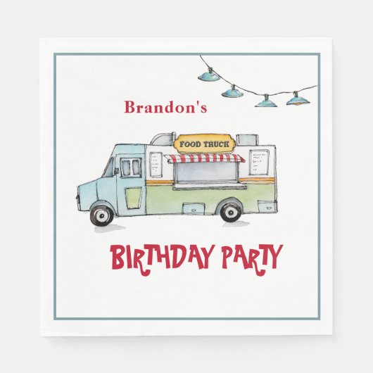 Serviette En Papier Fête d'anniversaire de Food Truck  (Devant)