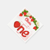 Serviette En Papier Fête d'anniversaire de fraise sucrée imprimée (Coin)
