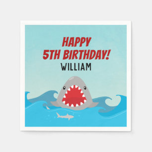 Serviette En Papier Fête d'anniversaire de garçons Requin Mignon