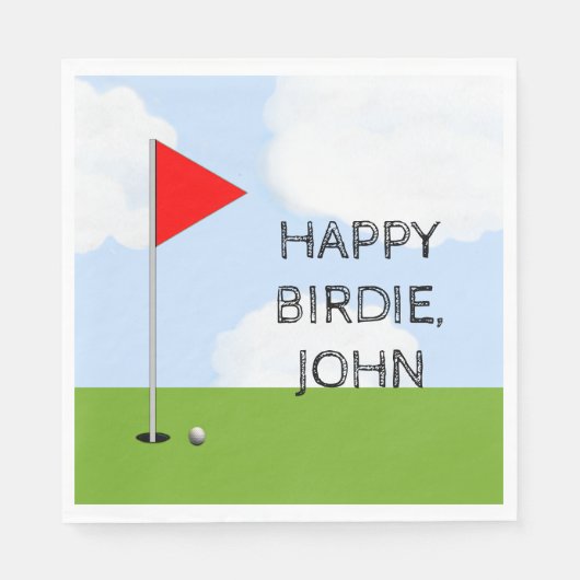 Serviette En Papier Fête d'anniversaire de golf (Devant)