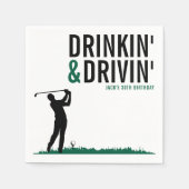 Serviette En Papier Fête d'anniversaire de golf adulte avec boisson et (Devant)