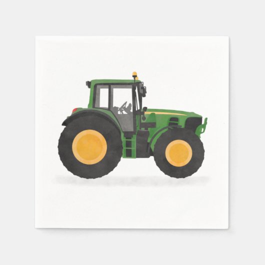 Serviette En Papier Fête d'anniversaire de Green Tractor (Devant)