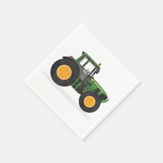 Serviette En Papier Fête d'anniversaire de Green Tractor (Coin)