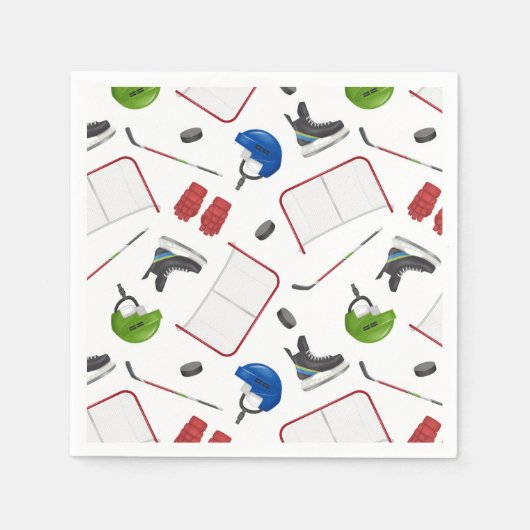 Serviette En Papier Fête d'anniversaire de hockey sur glace (Devant)