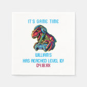 Serviette En Papier Fête d'anniversaire de jeu vidéo dinosaure (Devant)