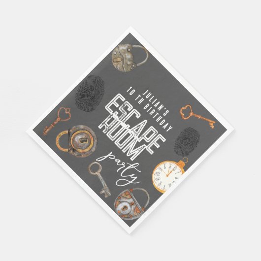 Serviette En Papier Fête d'anniversaire de la chambre d'évasion (Coin)