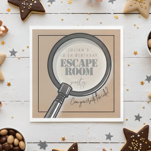 Serviette En Papier Fête d'anniversaire de la chambre d'évasion