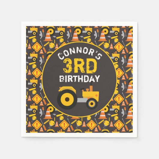 Serviette En Papier Fête d'anniversaire de la construction (Devant)