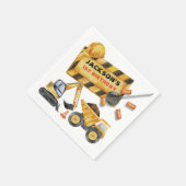Serviette En Papier Fête d'anniversaire de la construction de camions  (Coin)