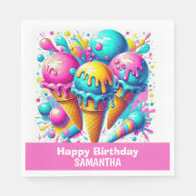 fête d'anniversaire de la crème glacée gIRLY