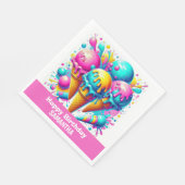 Serviette En Papier fête d'anniversaire de la crème glacée gIRLY (Coin)