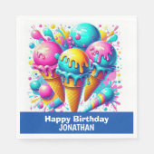 Serviette En Papier fête d'anniversaire de la crème glglace (Devant)