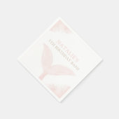 Serviette En Papier Fête d'anniversaire de la fille sirène rose (Coin)