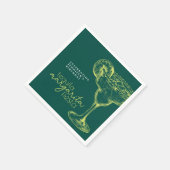 Serviette En Papier Fête d'anniversaire de la Margarita verte moderne (Coin)