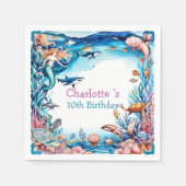 Serviette En Papier fête d'anniversaire de la mer arc-en-ciel (Devant)